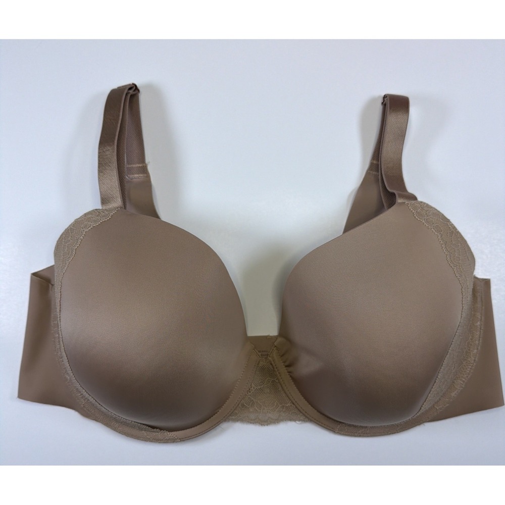Soma 36DD Bra Beige Vanishing 360 Perfect Coverage Underwire Stretch EUC Lace
